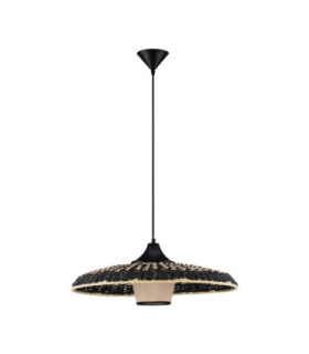 Capa Dome Pendant Ceiling Light Natural Black E27 1x12W-1