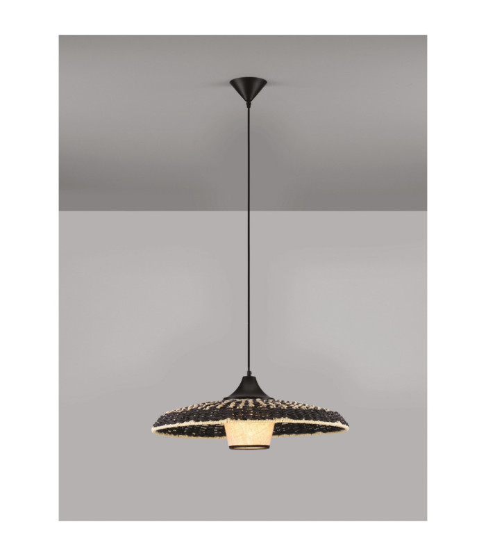 Capa Dome Pendant Ceiling Light Natural Black E27 1x12W-3