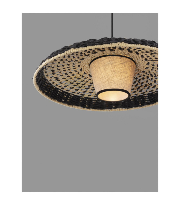 Capa Dome Pendant Ceiling Light Natural Black E27 1x12W-4