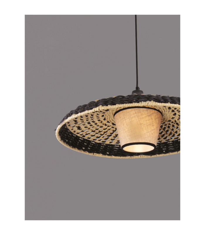 Capa Dome Pendant Ceiling Light Natural Black E27 1x12W-5
