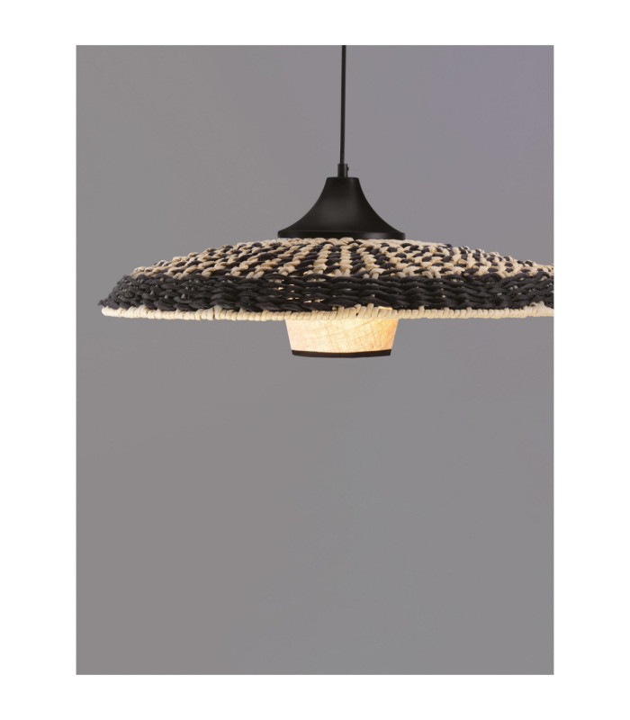 Capa Dome Pendant Ceiling Light Natural Black E27 1x12W-7