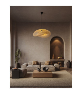 Adaline 76cm Dome Pendant Ceiling Light Natural E27 1x12W-2