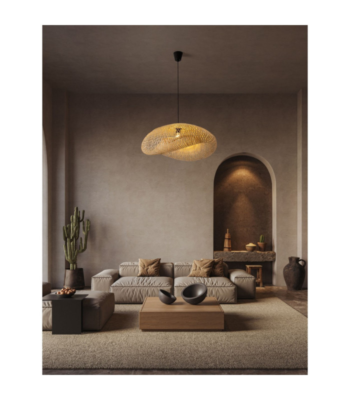 Adaline 76cm Dome Pendant Ceiling Light Natural E27 1x12W-2