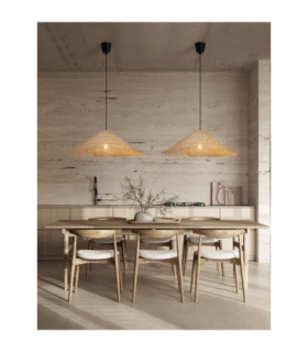 Alua Dome Pendant Ceiling Light Natural E27 1x12W-2