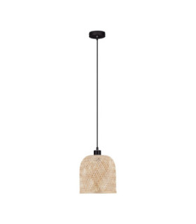Intra Dome Pendant Ceiling Light Black Natural E27 1x12W-1