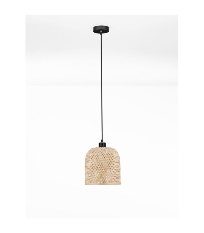 Intra Dome Pendant Ceiling Light Black Natural E27 1x12W-3