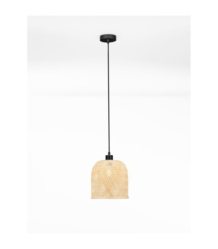 Intra Dome Pendant Ceiling Light Black Natural E27 1x12W-4