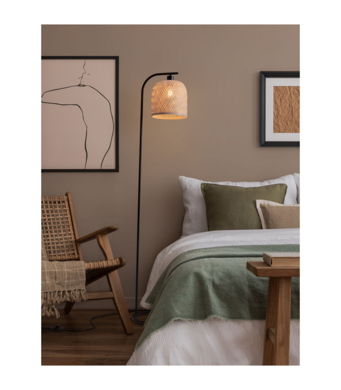 Intra Floor Lamp Black Natural E27 1x12W-2