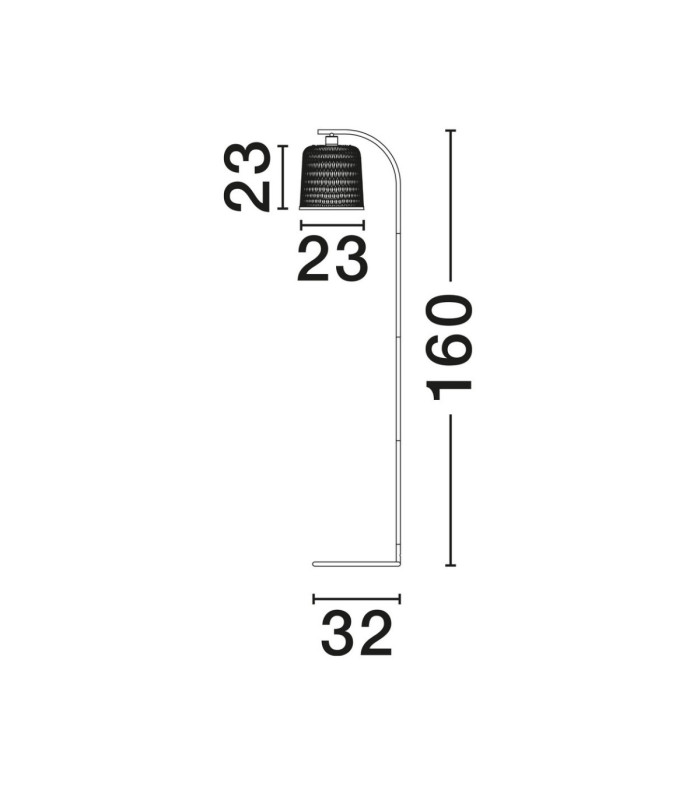 Intra Floor Lamp Black Natural E27 1x12W-9