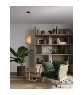 Asma 20cm Wire Frame Pendant Ceiling Light Sandy Black E27 1x12W-2