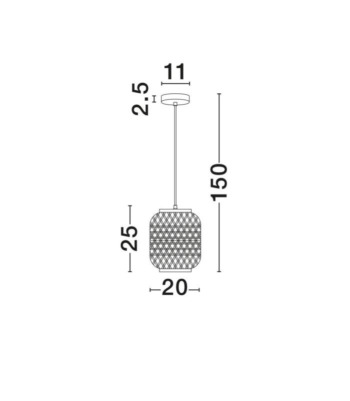 Asma 20cm Wire Frame Pendant Ceiling Light Sandy Black E27 1x12W-6