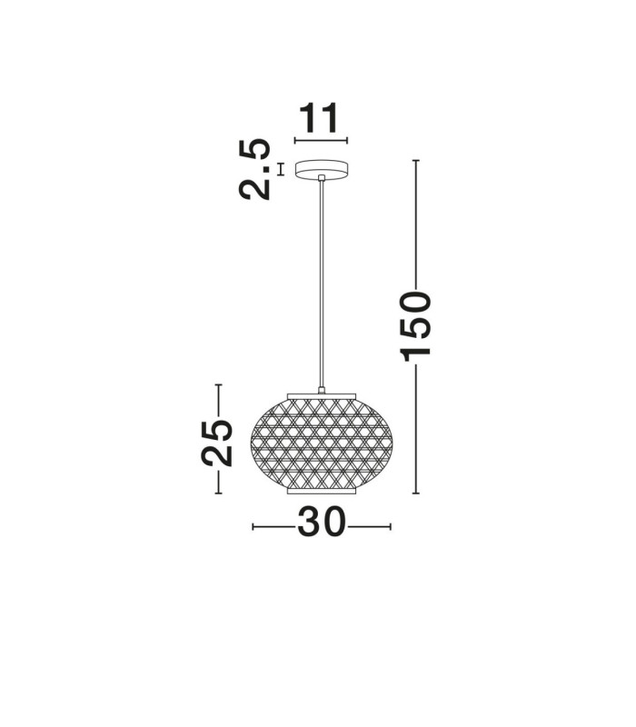 Asma 30cm Wire Frame Pendant Ceiling Light Sandy Black E27 1x12W-6