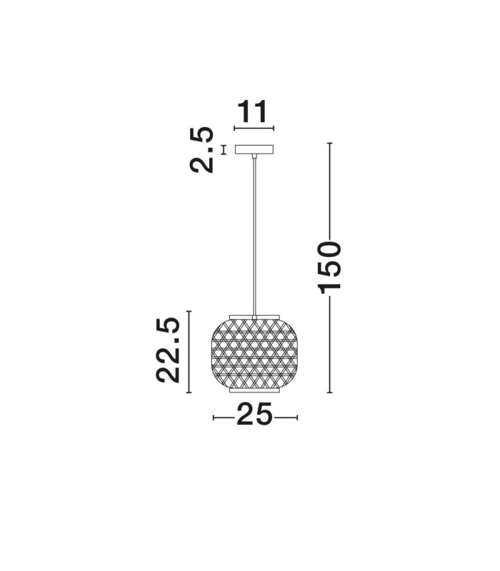 Asma 25cm Wire Frame Pendant Ceiling Light Sandy Black E27 1x12W-6