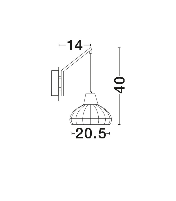 Fado Dome Wall Lamp Black E27 1x12W-7