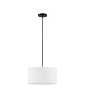 Linnet 38cm Cylindrical Pendant Ceiling Light White E27 1X12W-1