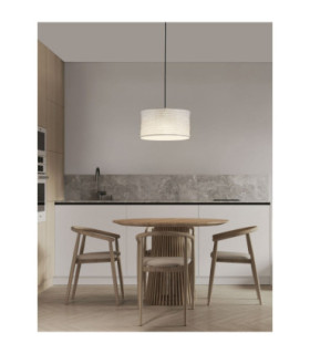 Linnet 38cm Cylindrical Pendant Ceiling Light White E27 1X12W-2