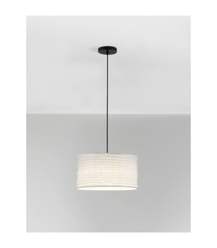Linnet 38cm Cylindrical Pendant Ceiling Light White E27 1X12W-4