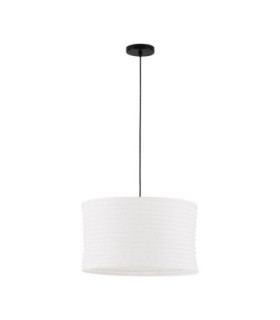 Linnet 50cm Cylindrical Pendant Ceiling Light White E27 1X12W-1