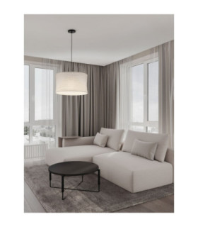 Linnet 50cm Cylindrical Pendant Ceiling Light White E27 1X12W-2