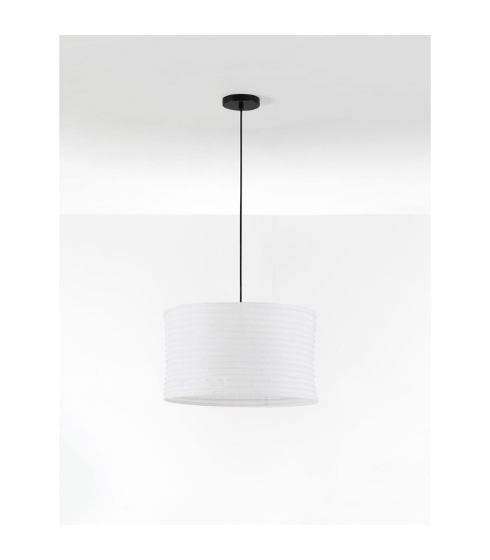 Linnet 50cm Cylindrical Pendant Ceiling Light White E27 1X12W-3