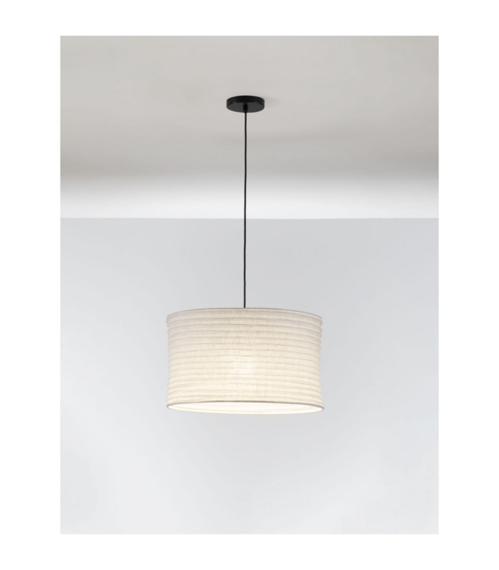 Linnet 50cm Cylindrical Pendant Ceiling Light White E27 1X12W-4