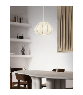 Bora Pendant Ceiling Light White Artificial Sandy White E27 1x12W-2