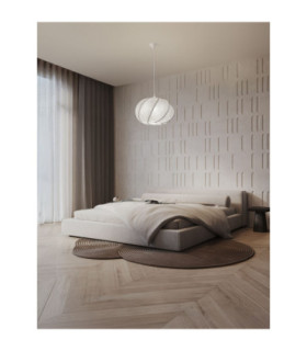 Bora 55cm Pendant Ceiling Light Artificial Sandy White E27 1x12W-2