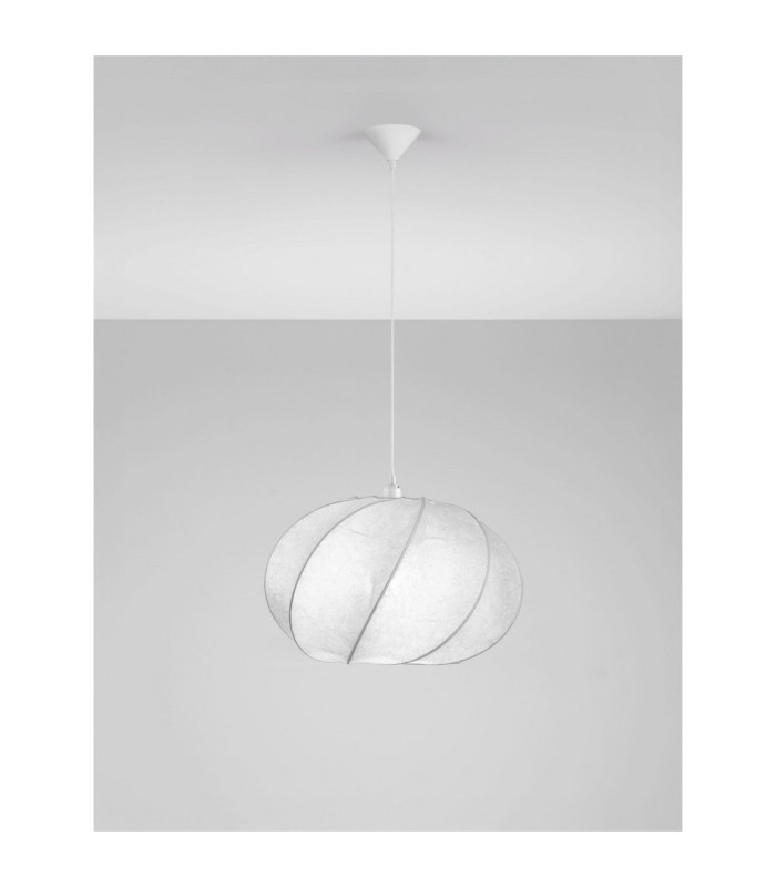Bora 55cm Pendant Ceiling Light Artificial Sandy White E27 1x12W-3