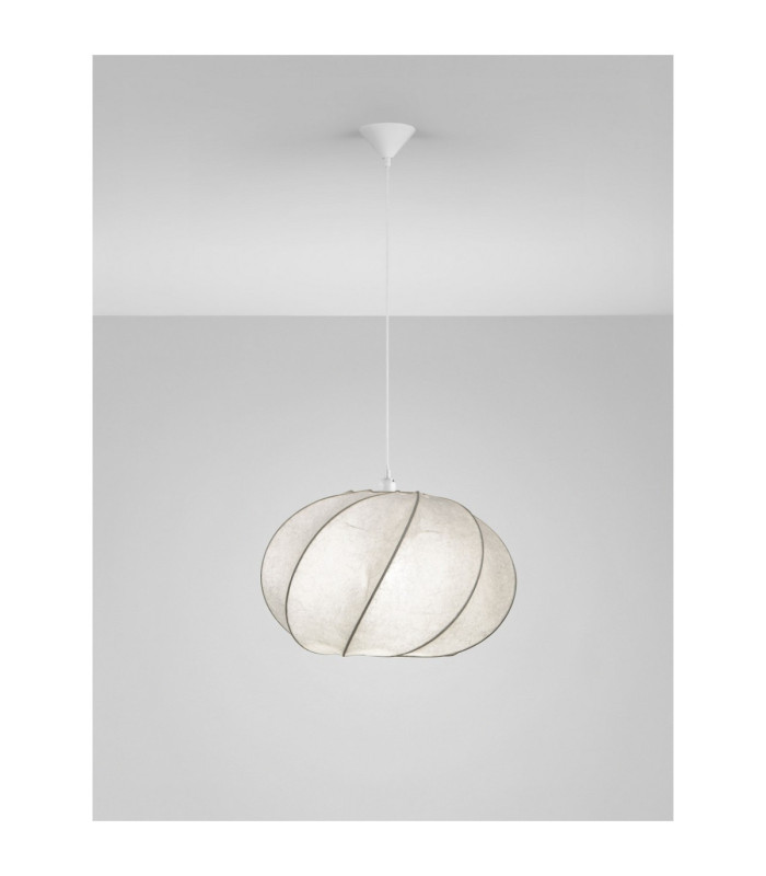 Bora 55cm Pendant Ceiling Light Artificial Sandy White E27 1x12W-4