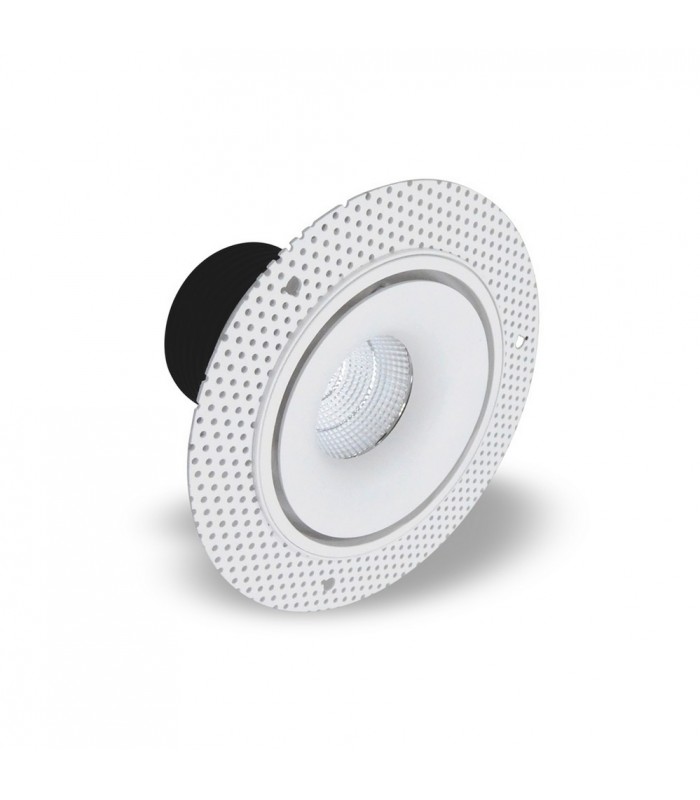 LED Recessed Round Downlight, White/White, 40 deg. Beam Angle, 840lm, 5000K, IP20, DRIVER NOT INC. - 4