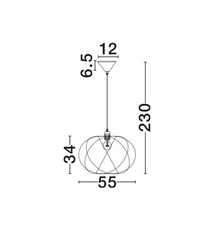 Bora 55cm Pendant Ceiling Light Artificial Sandy White E27 1x12W-6