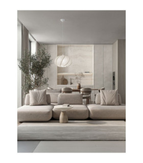 Bora 45cm Pendant Ceiling Light Artificial Sandy White E27 1x12W-2