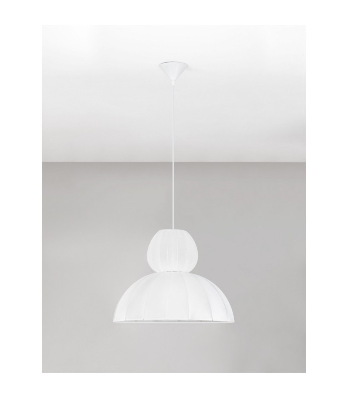 Delina Dome Pendant Ceiling Light White Sandy White LED E27 1x12W-3