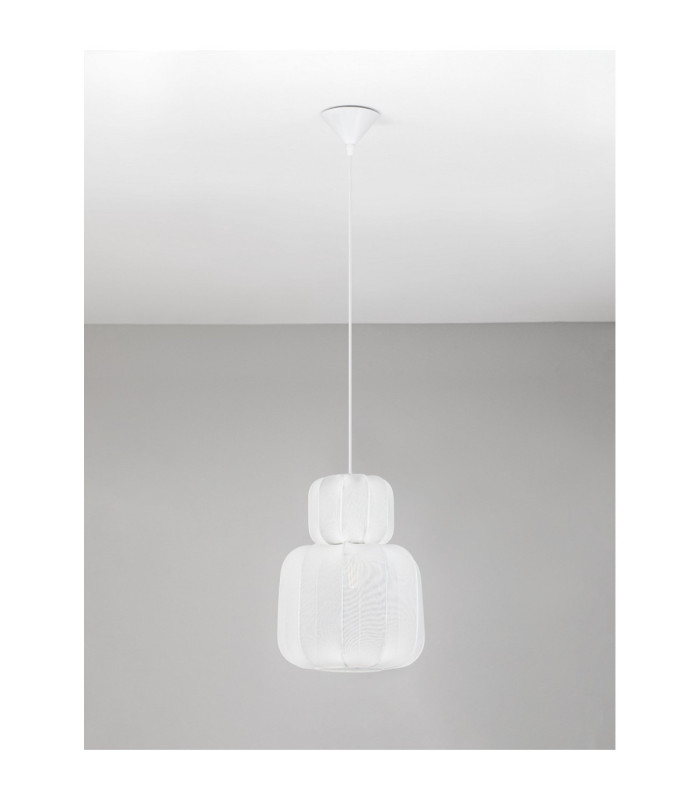 Delina Dome Pendant Ceiling Light White Sandy White LEDE27 1x12W-3