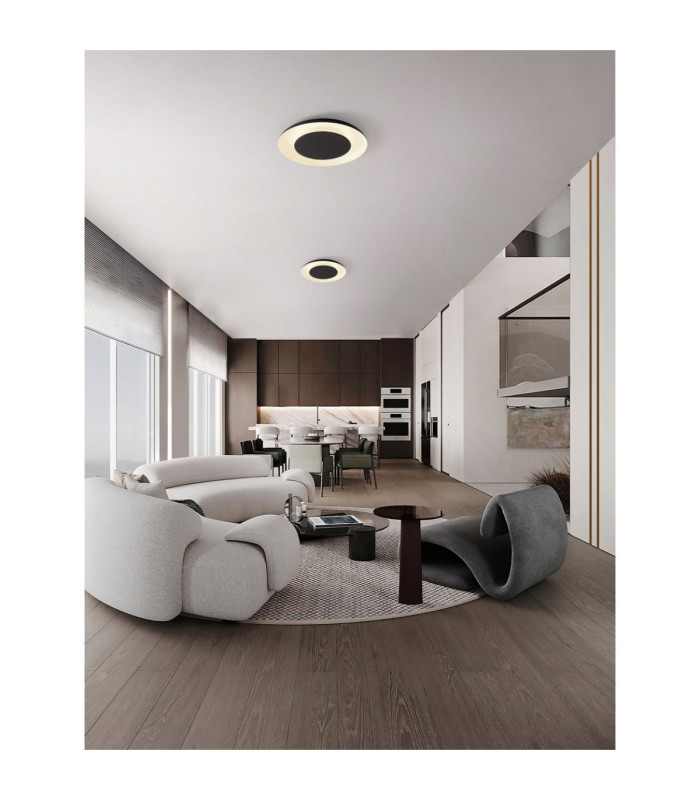 Epos Flush Ceiling Light Sandy Black Sandy White Triac Dimmable LED 38W 2200lm 2700-3000-4000K CCT-2