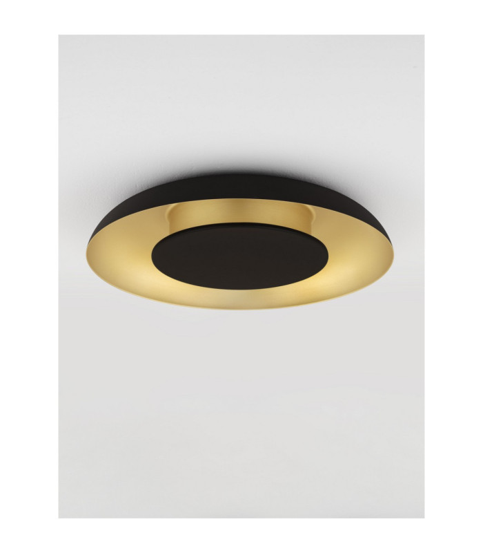 Epos Decorative Flush Ceiling Light Sandy Black Brushed Gold Triac Dimmable LED 24W 1482lm 2700-3000-4000K CCT-3