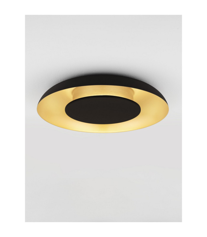 Epos Decorative Flush Ceiling Light Sandy Black Brushed Gold Triac Dimmable LED 24W 1482lm 2700-3000-4000K CCT-4