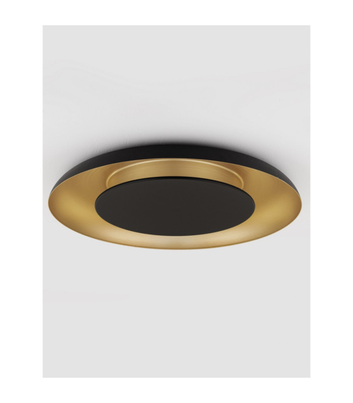 Epos Decorative Flush Ceiling Light Sandy Black Brushed Gold Triac Dimmable LED 38W 2200lm 2700-3000-4000K CCT-3