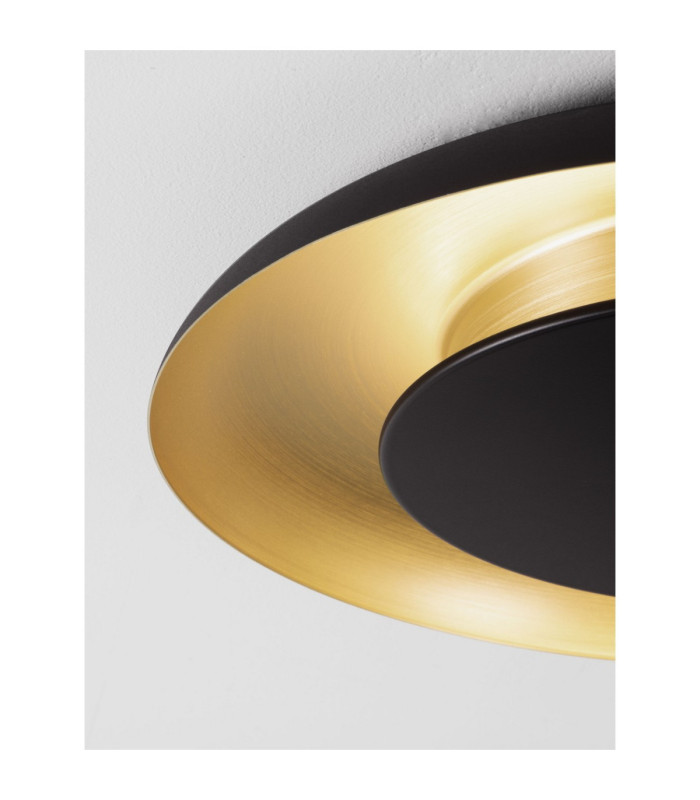 Epos Decorative Flush Ceiling Light Sandy Black Brushed Gold Triac Dimmable LED 38W 2200lm 2700-3000-4000K CCT-5