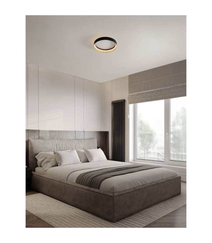 Lumia Flush Ceiling Light Champagne Gold Sandy Black Triac Dimmable LED 49W 2385lm 2700-3000-4000K CCT-2