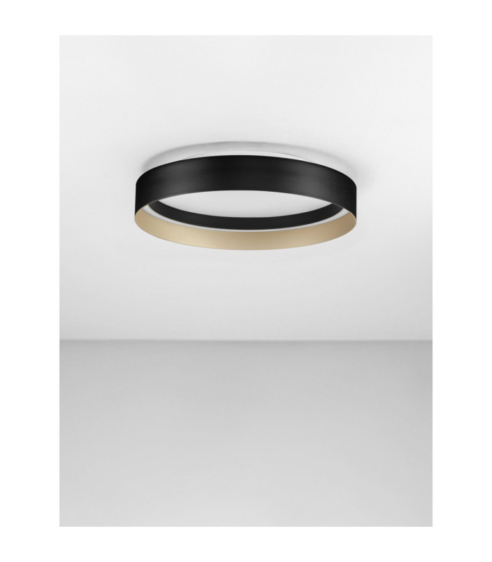Lumia Flush Ceiling Light Champagne Gold Sandy Black Triac Dimmable LED 49W 2385lm 2700-3000-4000K CCT-3