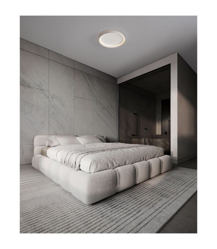 Ormi Flush Ceiling Light Sandy White Triac Dimmable LED 38W 2713lm 2700-3000-4000K CCT-2