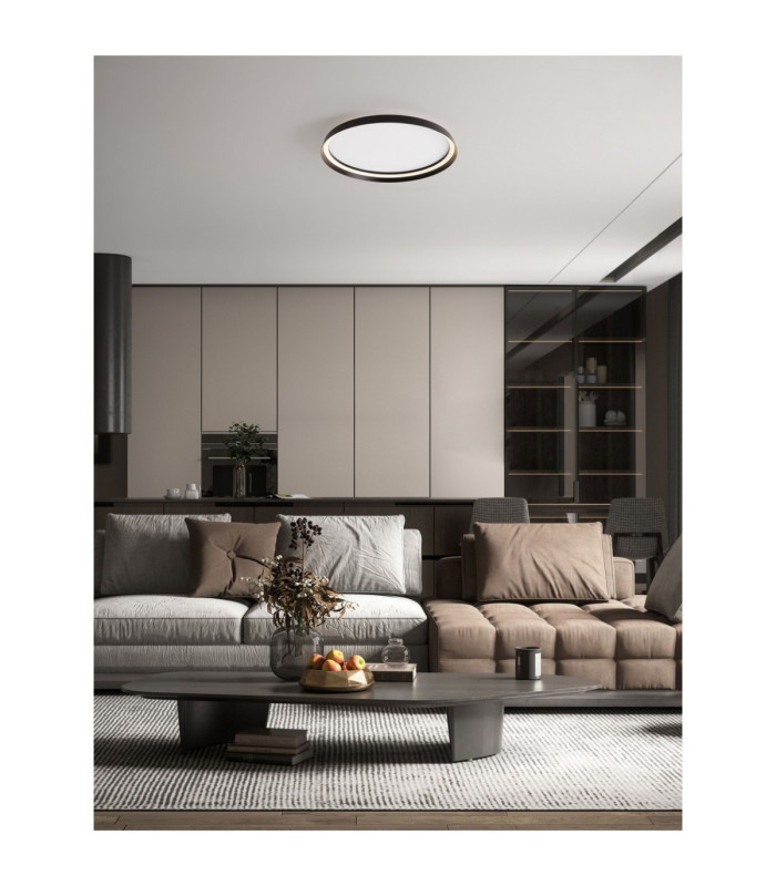 Ormi Flush Ceiling Light Sandy Black Triac Dimmable LED 48 W 3361lm 2700-3000-4000K CCT-2
