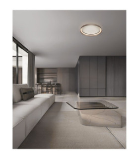 Ormi Flush Ceiling Light Champagne Brown Triac Dimmable LED 38W 2713lm 2700-3000-4000K CCT-2