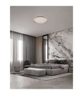 Ormi Flush Ceiling Light Champagne Brown Triac Dimmable LED 48W 3361lm 2700-3000-4000K CCT-2