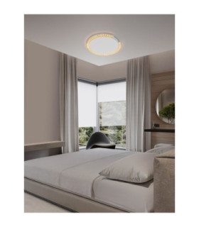 Greamy Decorative Flush Ceiling Light Sandy White Triac Dimmable LED 21W 1365lm 3000K-2
