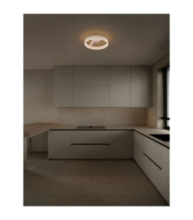 Bianco Integrated LED Semi Flush Ceiling Light Sandy White Triac Dimmable LED 28W 2010lm 2700-3000-4000K CCT-2