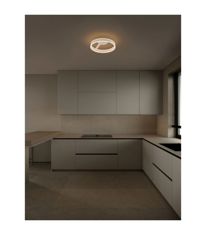 Bianco Integrated LED Semi Flush Ceiling Light Sandy White Triac Dimmable LED 28W 2010lm 2700-3000-4000K CCT-2