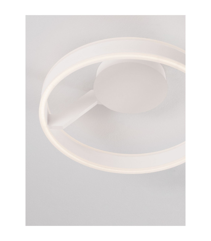 Bianco Integrated LED Semi Flush Ceiling Light Sandy White Triac Dimmable LED 28W 2010lm 2700-3000-4000K CCT-5