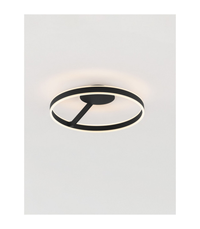 Bianco Integrated LED Semi Flush Ceiling Light Sandy Black Triac Dimmable LED 40W 2580lm 2700-3000-4000K CCT-4